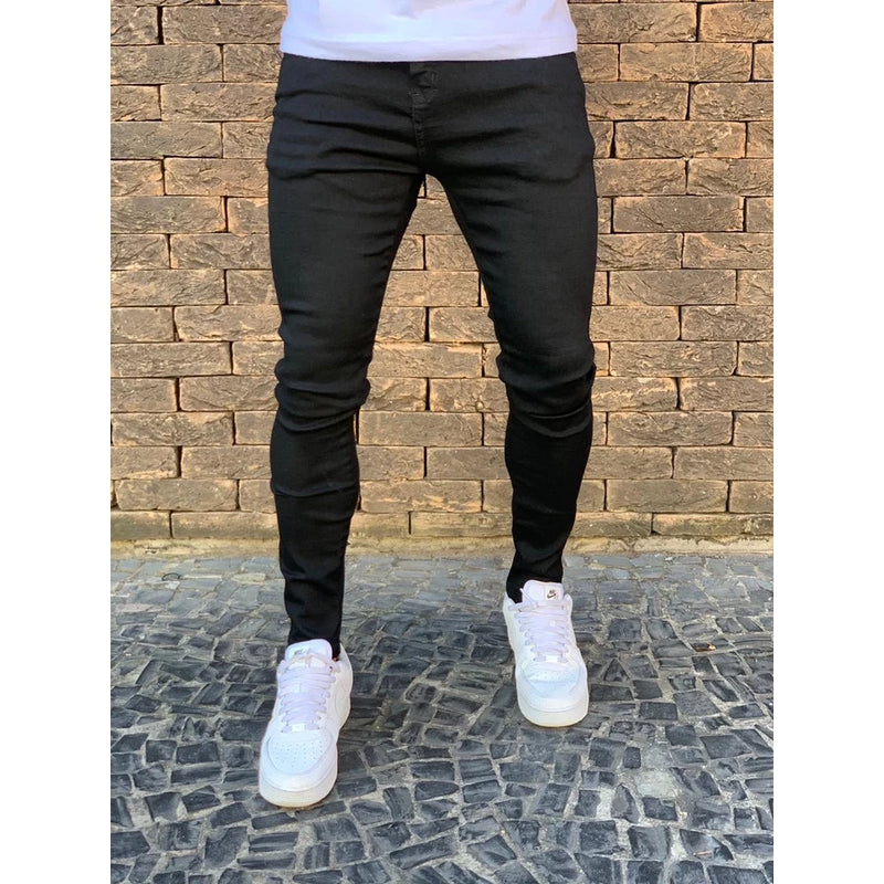 CALÇA JEANS MASCULINA SKINNY DE ELASTANO