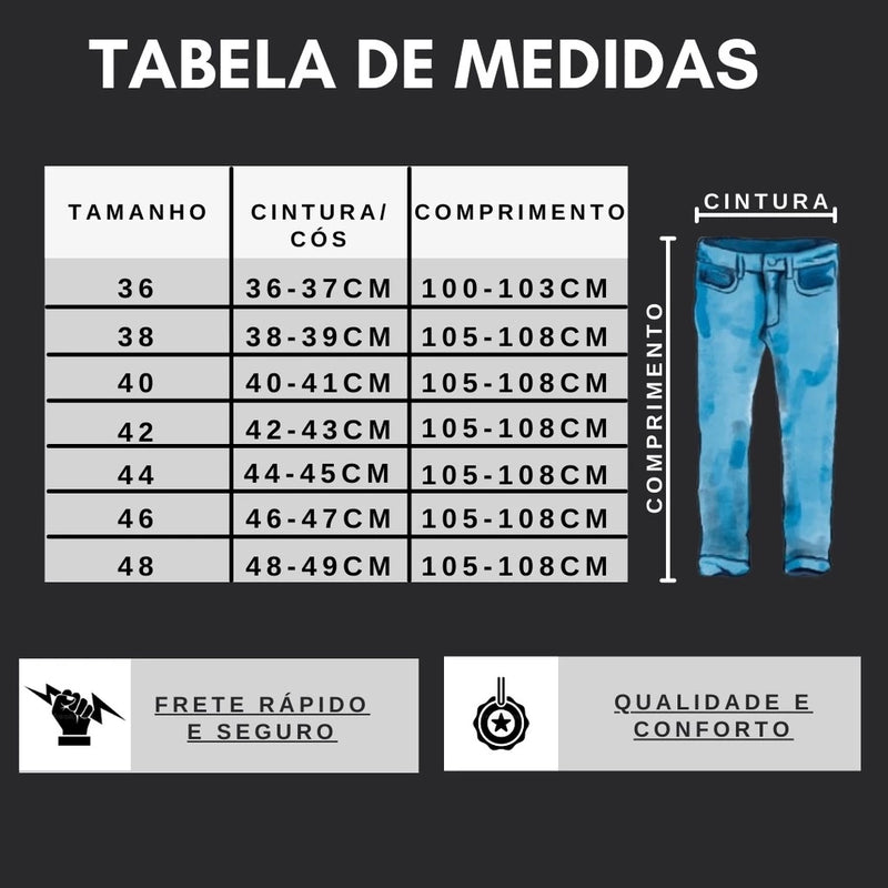 CALÇA JEANS MASCULINA SKINNY DE ELASTANO