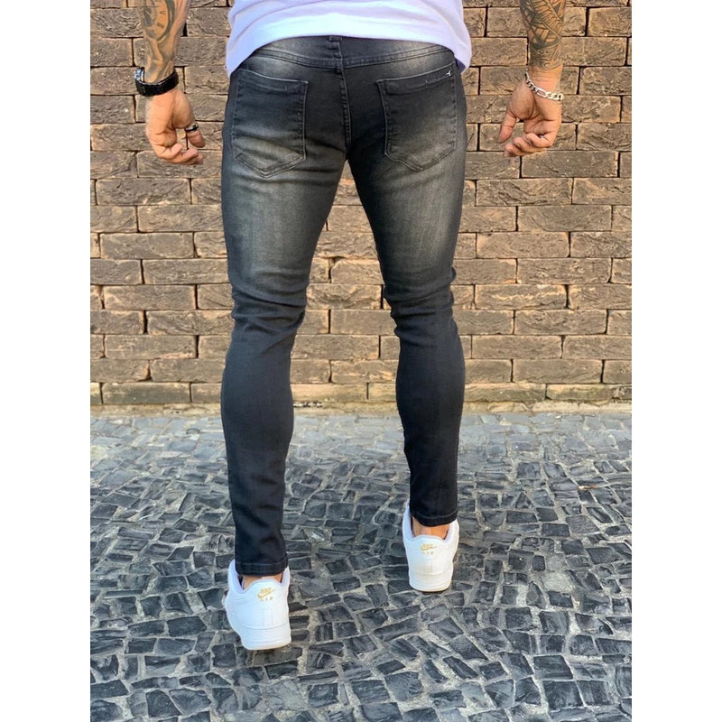 CALÇA JEANS MASCULINA SKINNY DE ELASTANO