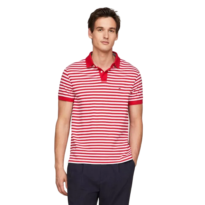 CAMISETA POLO MASCULINA TOMMY HILFIGER LISTRADA REGULAR FIT