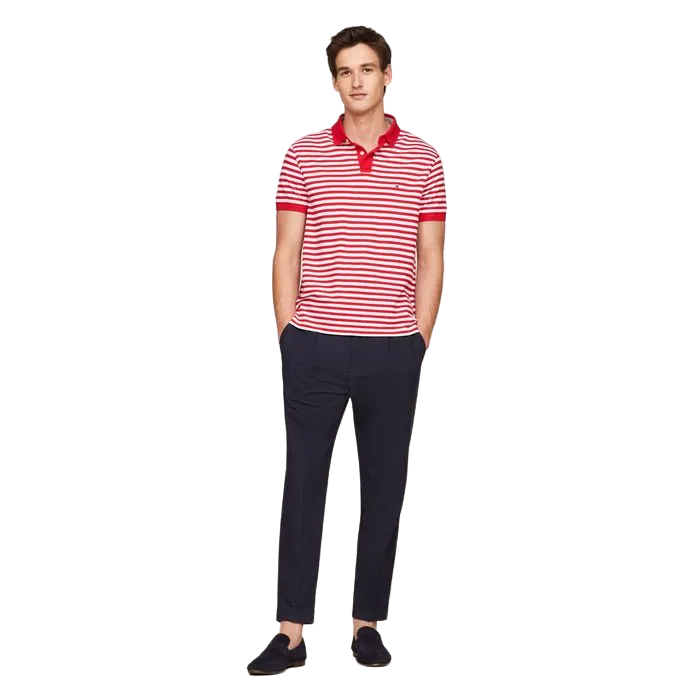 CAMISETA POLO MASCULINA TOMMY HILFIGER LISTRADA REGULAR FIT