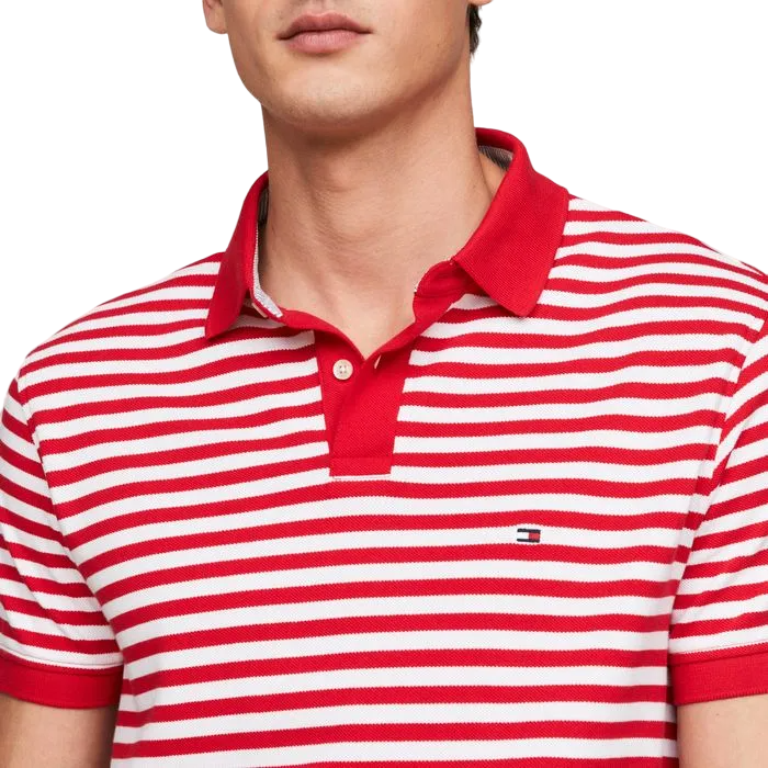 CAMISETA POLO MASCULINA TOMMY HILFIGER LISTRADA REGULAR FIT