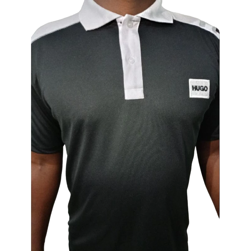 CAMISETA POLO MASCULINA HUGO BOSS DRY-FIT COM FAIXA