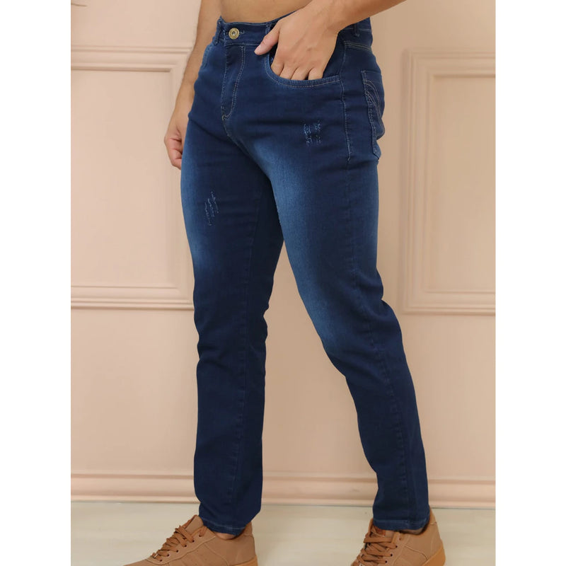 CALÇA JEANS MASCULINA ELASTANO DESFIADO